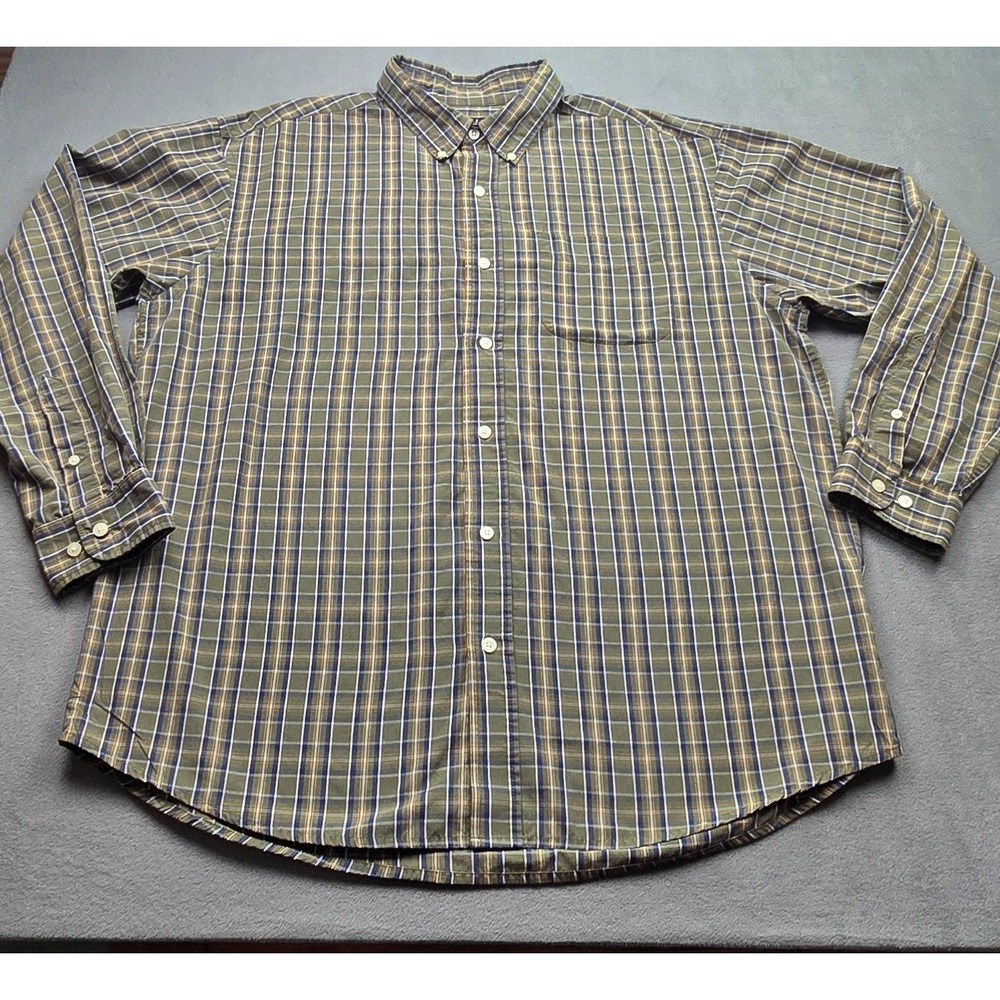Ivy Crew Mens XL Long Sleeve Button Down‎ Green Check Shirt
